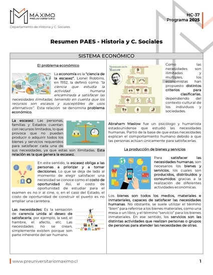 Resumen PAES Historia_ Sistema Económico_VF